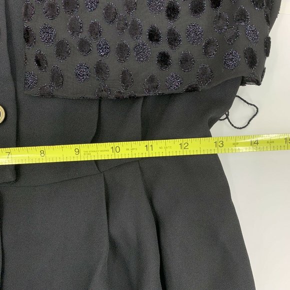 Vintage John Roberts Womens Jumpsuit Size 10 Black Eyelet Pant Romper Power Suit - Picture 9 of 10